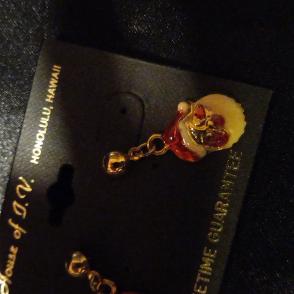 Gold plated and enamel painted Santa Clase earrings. Christmas is coming! - Picture 5 of 5